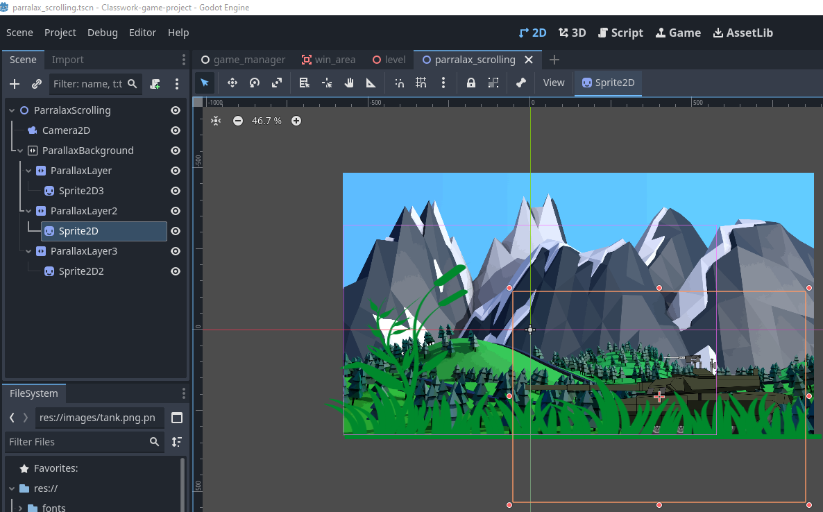 Godot 4 Parallax Scrolling