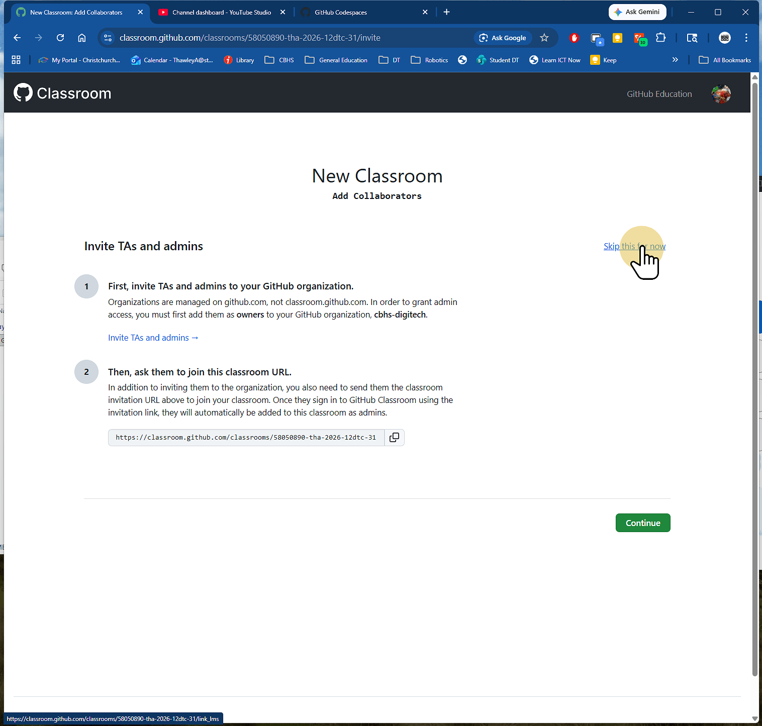 Click skip this for now