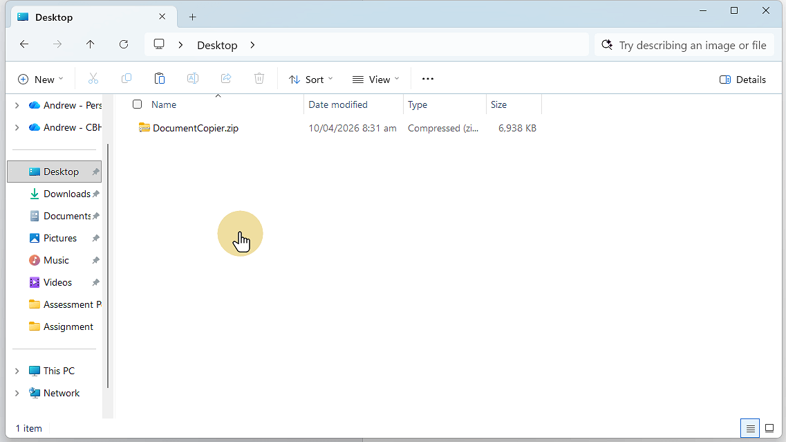 Save / Paste the file where you want to save it