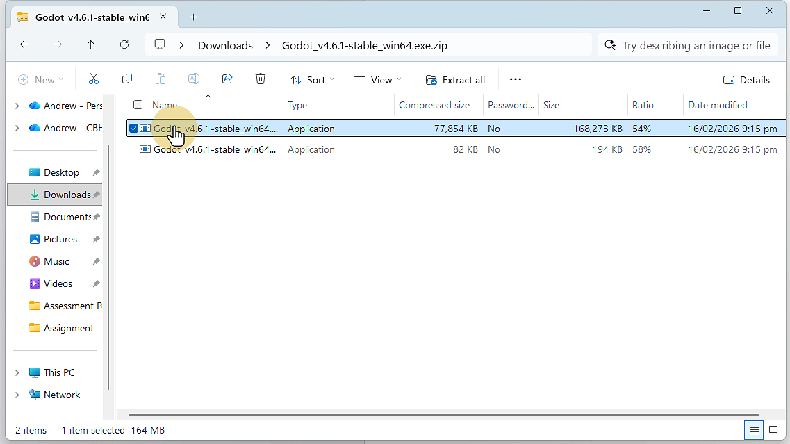 Go to your Downloads and copy the Godot executable file
