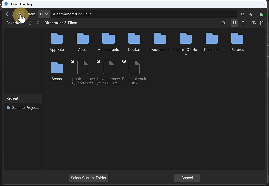 Click ^ and go to users \ username \ GitHub