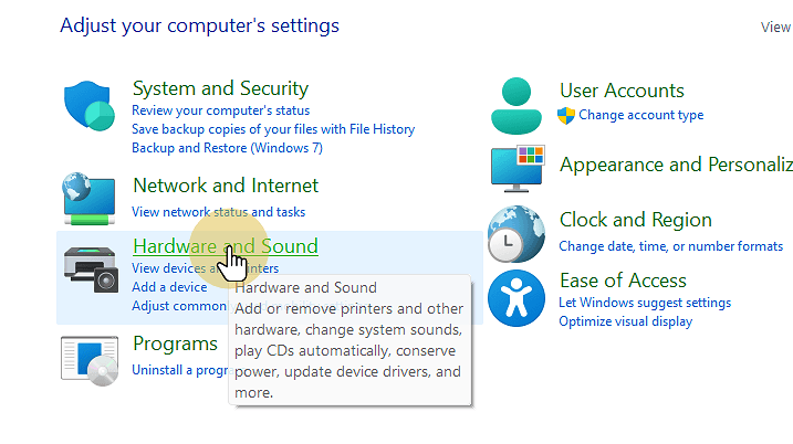 Click Hardware and Sound