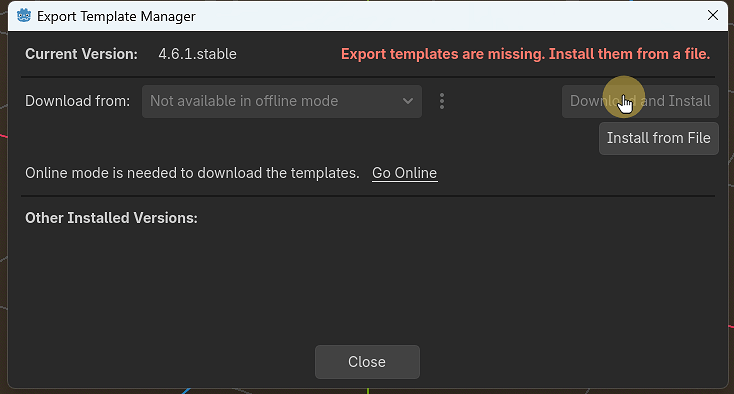 Make suer you are online and then click Download and Install