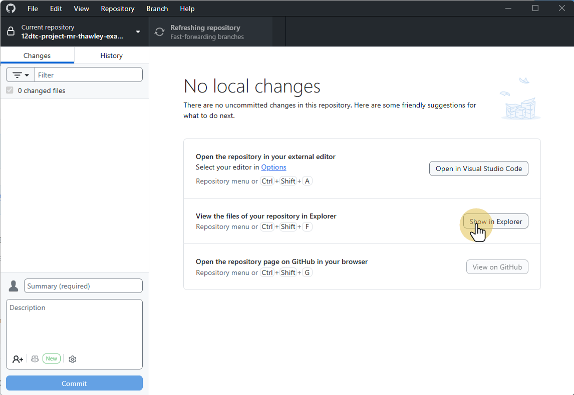 Click show in Explorer