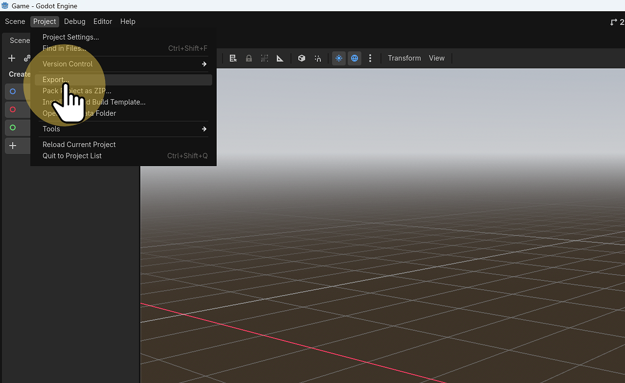 Click Project > Export