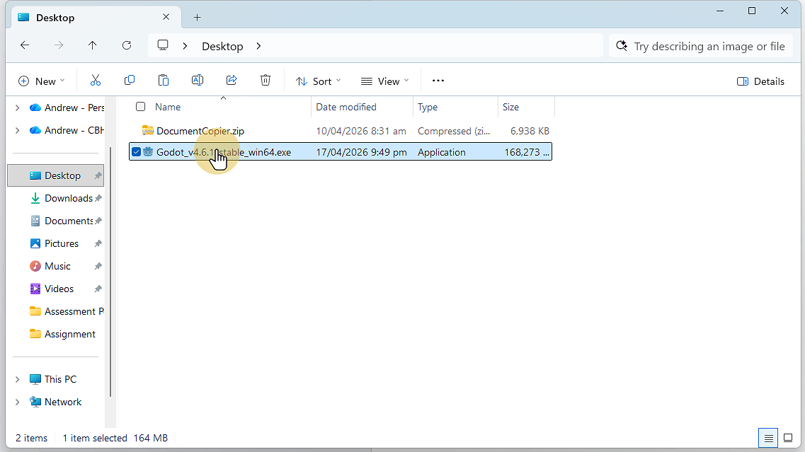 Double click the file to run Godot